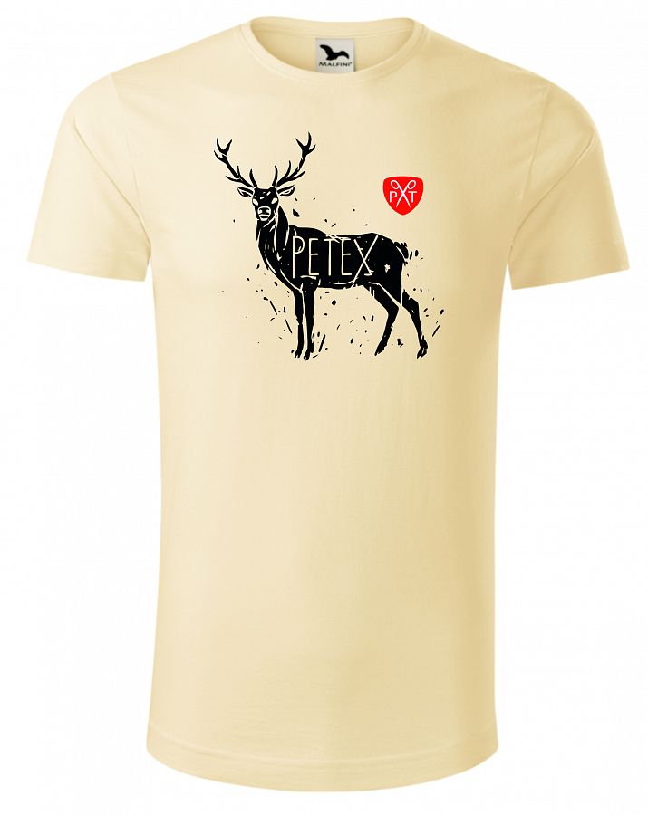 Pánské myslivecké tričko s jelenem PXT CREATIVE 171 mandlová vel. XXXL  - Obrázek Pánské myslivecké tričko s jelenem PXT CREATIVE 171 mandlová vel. XXXL  - Obrázek